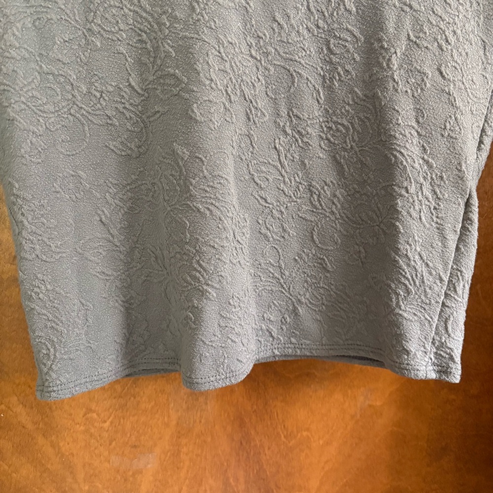 Abercrombie & Fitch Vintage Y2K Gray Textured Knit Long Sleeve Top Floral Preppy - Picture 7 of 11